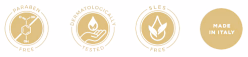 Paraben Free, Dermatologically Tested, SLES Free, and Made in Italy